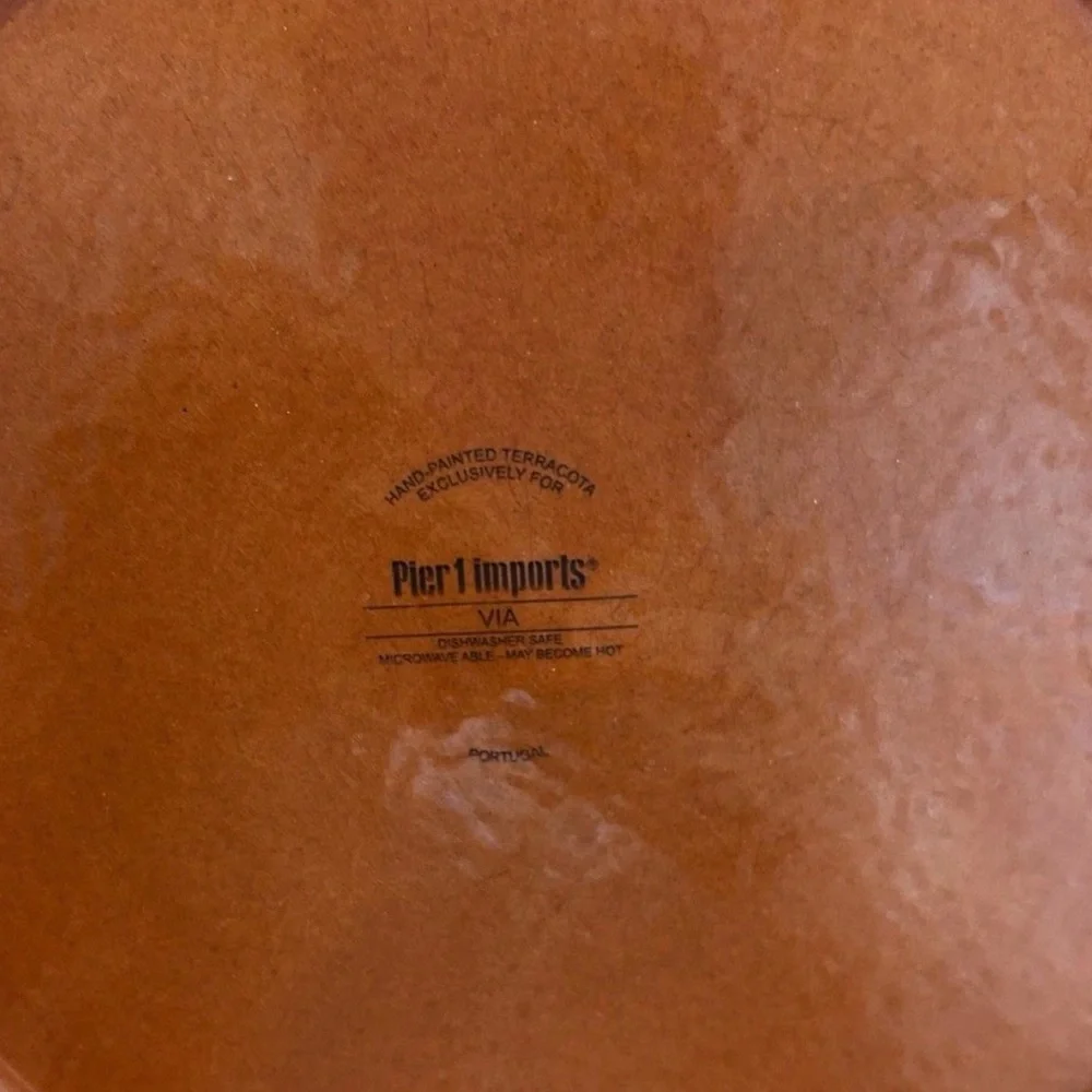 Pier 1 Imports VIA Terracotta Salad Soup Pasta Bowls Made In Portugal 9” *Read*